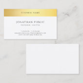 Modern Goud Wit Elegant Minimalistische Sjabloon Visitekaartje (Voorkant / Achterkant)