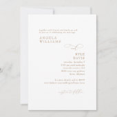 Modern Goud & Wit Geen Ouders Bruiloft Uitnodiging (Voorkant)