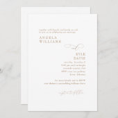 Modern Goud & Wit Geen Ouders Bruiloft Uitnodiging (Voorkant / Achterkant)