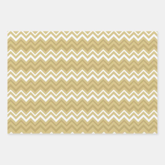 Modern Goud Wit Geometrische Stripe Kerstmis Inpakpapier Vel (Voorkant)