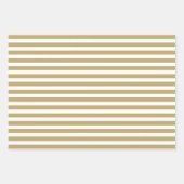 Modern Goud Wit Geometrische Stripe Kerstmis Inpakpapier Vel (Voorkant 3)