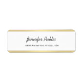 Modern Goud Wit Hand Script Elegant Minimalist Etiket (Voorkant)