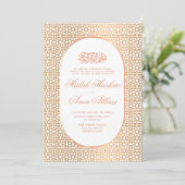 Modern Goud Wit Islamitisch Moslim Bruiloft Kaart (Staand voorkant)