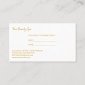 Modern goud wit kapsalon volgende afspraak visitekaartje (Achterkant)