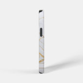 Modern Goud & Wit Marmer Minimalistische Luxe iPhone Hoesje (Rechterkant)