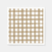Modern Goud & Wit Plaid Bruiloft Servet (Voorkant)