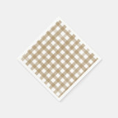Modern Goud & Wit Plaid Bruiloft Servet (Hoek)