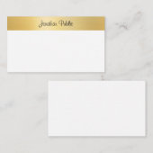 Modern Goud Wit Sjabloon Handgeschreven Script (Voorkant / Achterkant)