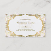 Modern Goud & Wit Zebra Swirly Lijst Visitekaartje (Achterkant)