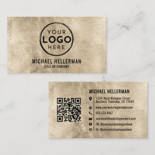 Modern Goud Zakelijk Bedrijfslogo QR Code Visitekaartje