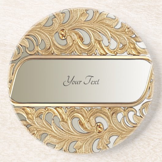 Modern Goud  Zandsteen Onderzetter (Voorkant)