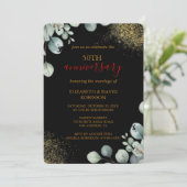 Modern Goud Zwart 50ste Trouwen Jubileum Kaart (Staand voorkant)