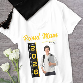 Modern Goud Zwart Afstuderen Foto Trotse Mum T-shirt