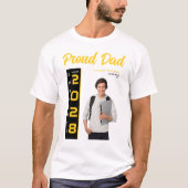 Modern Goud Zwart Afstuderen Foto Trotse Vader T-shirt (Voorkant)