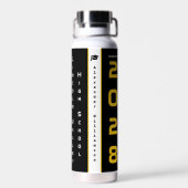 Modern Goud Zwart Afstuderen Waterfles (Achterkant)