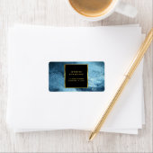 Modern goud zwart blauw ijs retouradres etiket (Insitu)