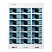 Modern goud zwart blauw ijs retouradres etiket (Full Sheet)