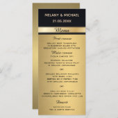 modern goud/zwart bruiloft-menu van Elegant Menu (Voorkant / Achterkant)