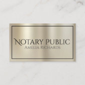 Modern Goud & Zwart Elegant Notaris Publiek Visitekaartje (Voorkant)
