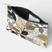 Modern goud, zwart en grijs blad wijnstok ontwerp etui (Open)
