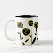 Modern goud zwart en wit tweekleurige koffiemok (Links)