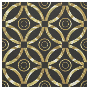 Modern goud & zwart geometrisch patroon stof