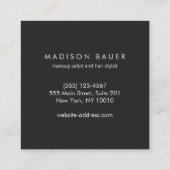 Modern Goud Zwart Gestreept Schoonheidssalon Vierkante Visitekaartje (Achterkant)