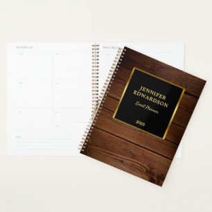 Modern goud zwart hout professionele bedrijf planner