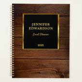 Modern goud zwart hout professionele bedrijf planner (Voorkant)