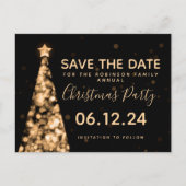 Modern Goud & Zwart Kerstfeest Save The Date Aankondigingskaart (Voorkant)