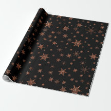 Modern Goud Zwart Kerstmis Sneeuwvlokken Glitter