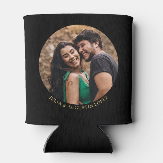 Modern Goud & Zwart Lettering Cheers Party Favor Blikjeskoeler (Achterkant)