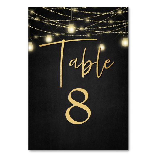 Modern Goud & Zwart Lichten Elegant Script Kaart (Voorkant)
