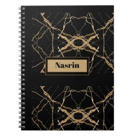 Modern goud & zwart marmer Minimalistische luxe Notitieboek