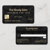 Modern Goud Zwart Marmeren Steen Credit Gift Kaart Visitekaartje (Voorkant / Achterkant)