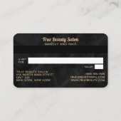 Modern Goud Zwart Marmeren Steen Credit Gift Kaart Visitekaartje (Achterkant)