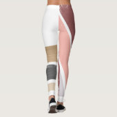 Modern Goud Zwart Maroon Roze Verf Valentijn Leggings (Achterkant)
