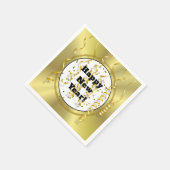 Modern Goud Zwart Oudejaarsavond Papier Servet (Hoek)
