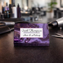 Modern Goud Zwart Paars Marmer Haar & Make-up
