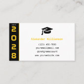 Modern Goud Zwart QR Code Afstuderen Naam Kaart Contactkaartje (Voorkant)