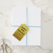 Modern Goud & Zwart Verjaardagsfeestje Favor Cadea Cadeaulabel (Met Touw)