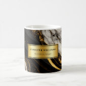 Modern Goud Zwart-Wit Custom Naam Bedrijf Koffiemok (Center)