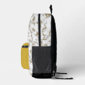 Modern Goud Zwart Wit Marmer Bedrukte Rugzak (Rechts)