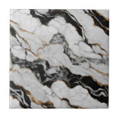 Modern Goud Zwart Wit Nepmarmer Tegeltje (Voorkant)