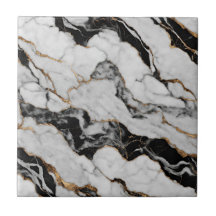 Modern Goud Zwart Wit Nepmarmer