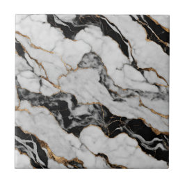 Modern Goud Zwart Wit Nepmarmer Tegeltje