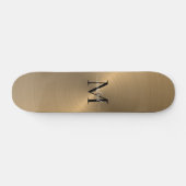 Modern goudborsgeborsteld metaal monogram persoonlijk skateboard (Horizontaal)