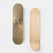Modern goudborsgeborsteld metaal monogram persoonlijk skateboard (Voorkant)