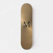 Modern goudborsgeborsteld metaal monogram persoonlijk skateboard (Voorkant)