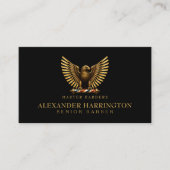Modern Gouden Adelaar Kapperszaak Logo Kapper Visitekaartje (Voorkant)